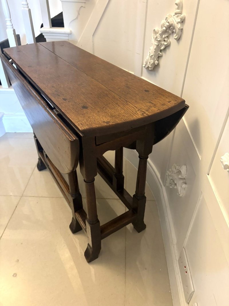 Antique 17th Century Oak Gateleg Drop Leaf Dining / Supper Table - Image 6